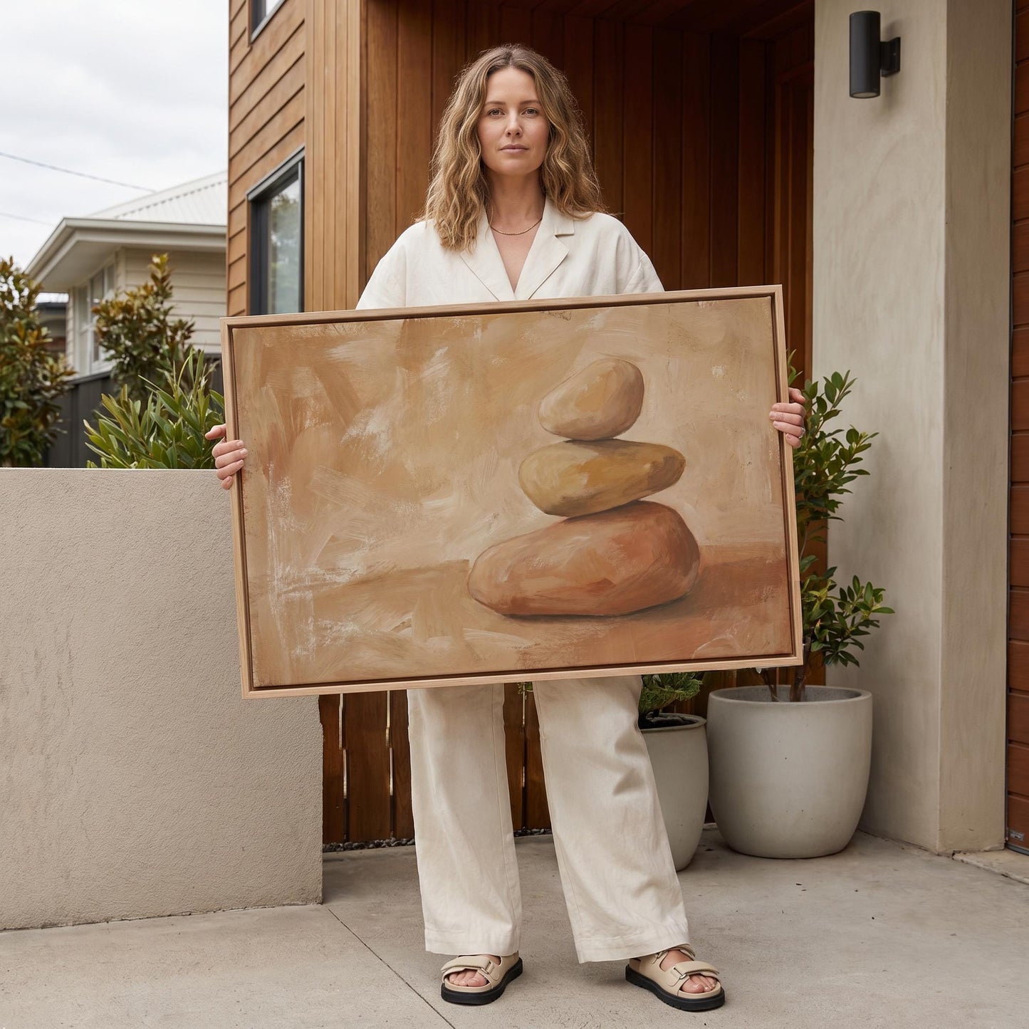 Stacked Zen Stones Canvas Wall Art