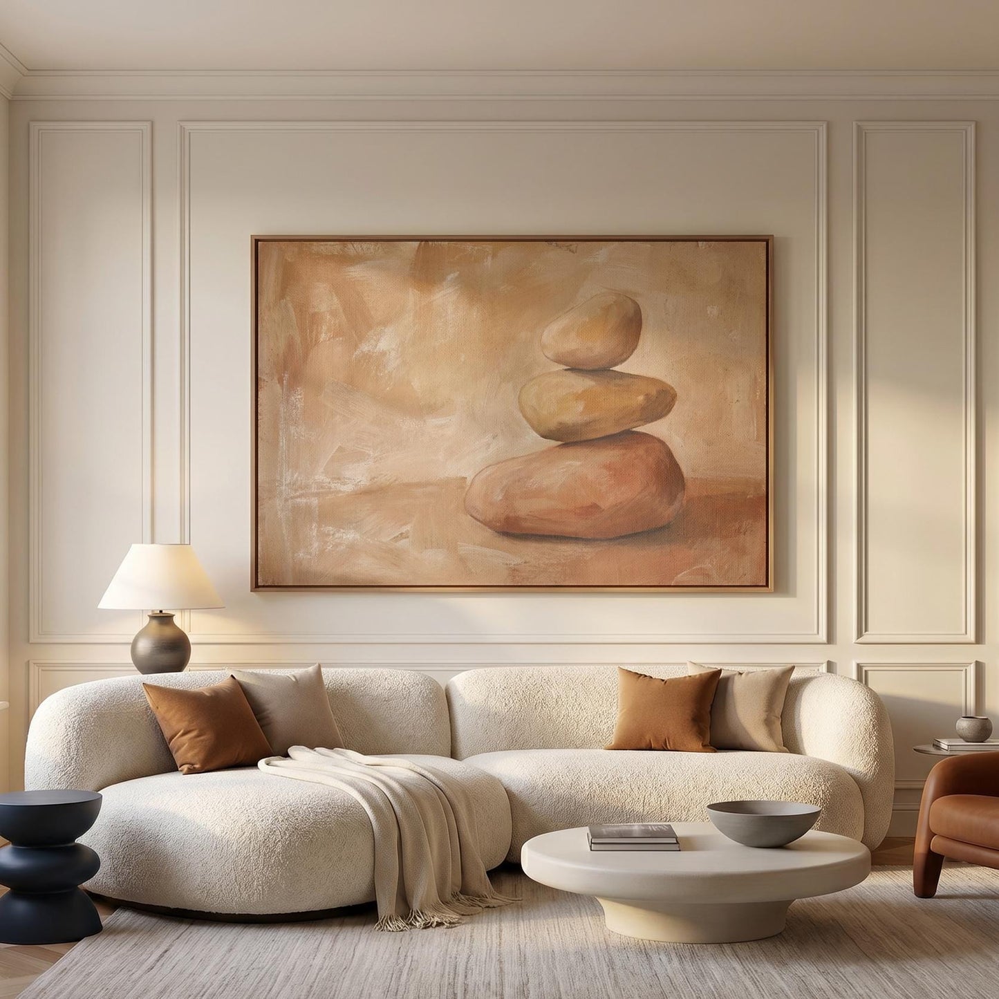 Stacked Zen Stones Canvas Wall Art