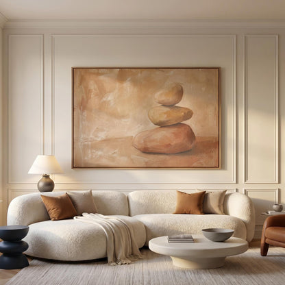 Stacked Zen Stones Canvas Wall Art