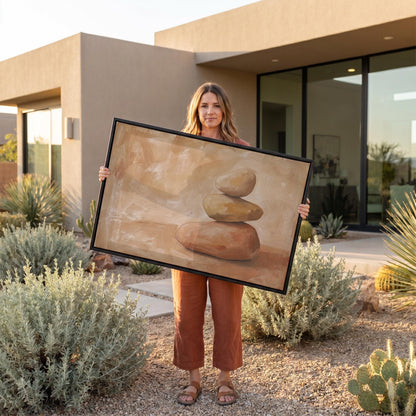 Stacked Zen Stones Canvas Wall Art