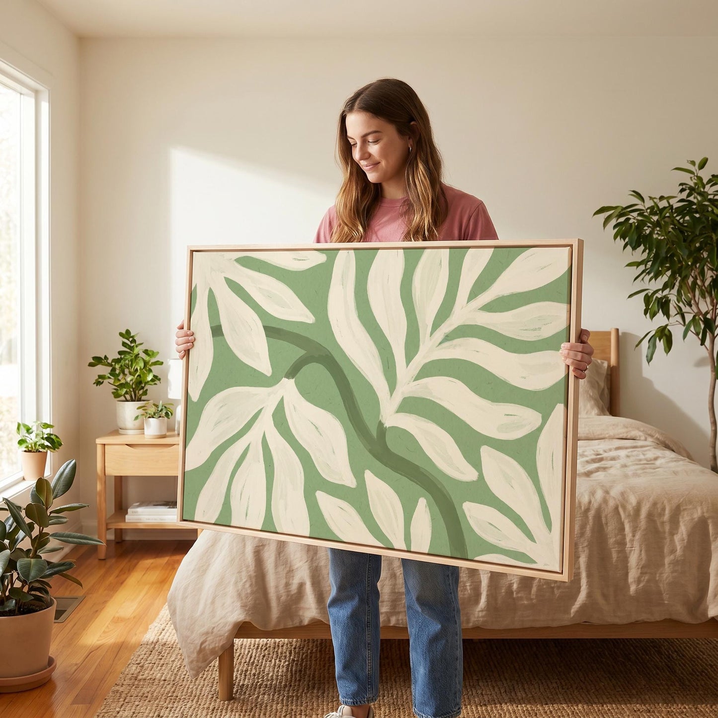 Abstract Leaf Canvas Wall Art