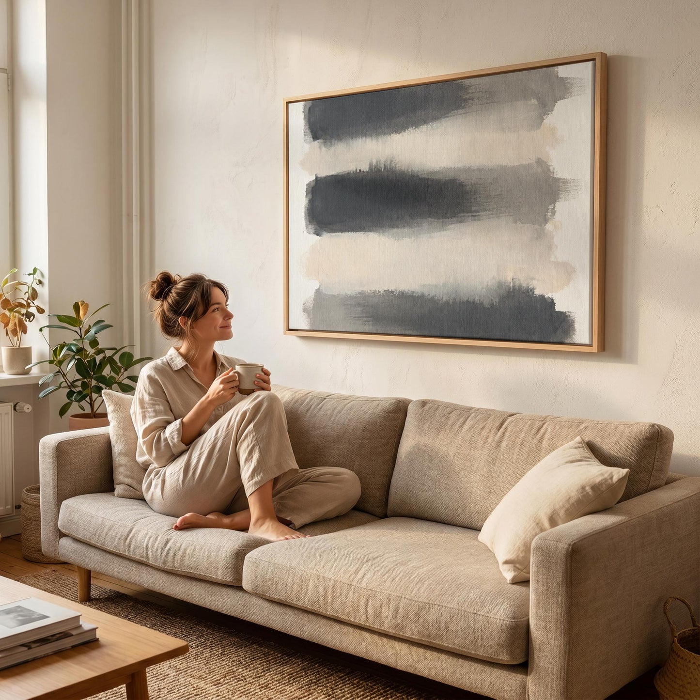 Abstract Brushstroke Canvas Wall Art