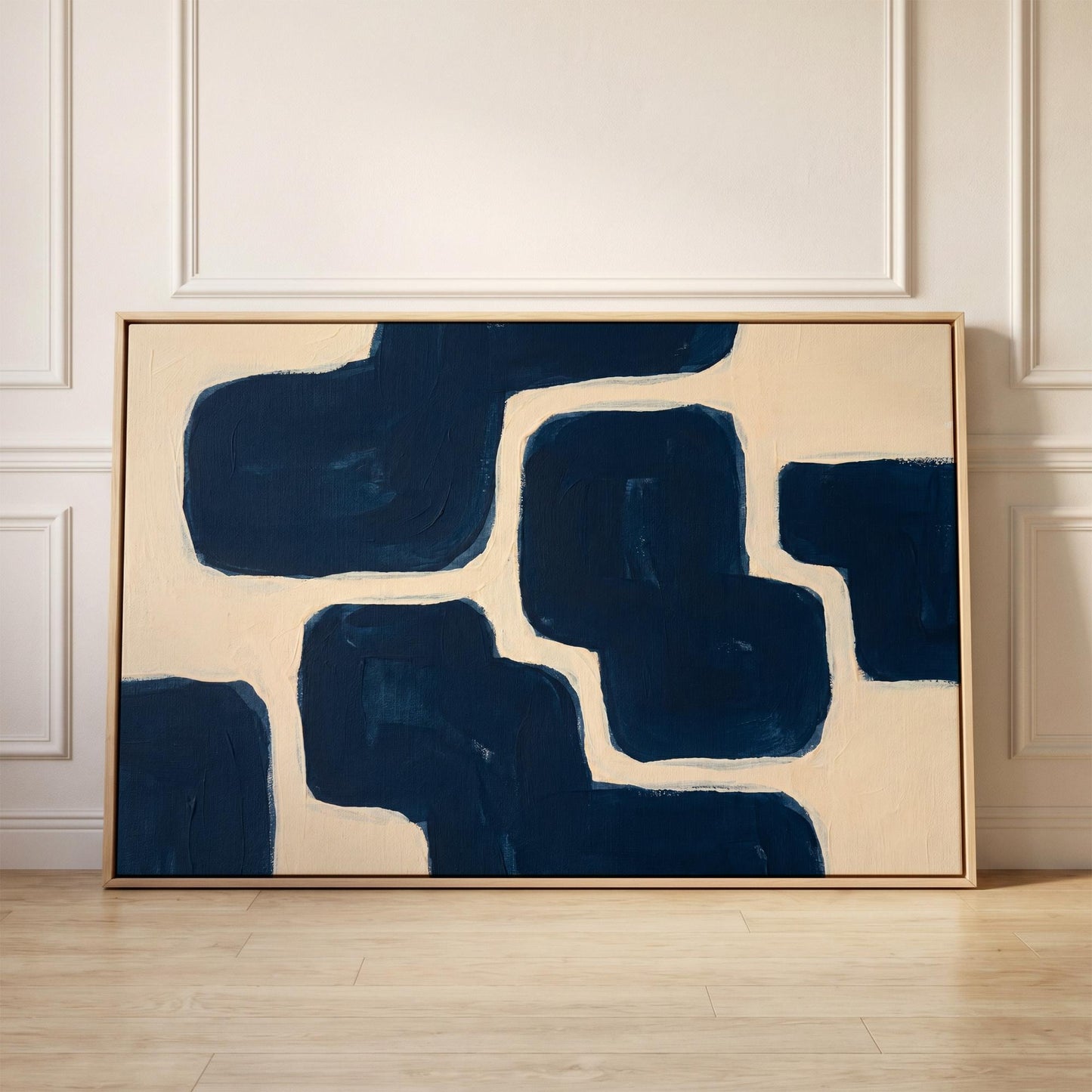 Navy Blue Abstract Canvas Wall Art