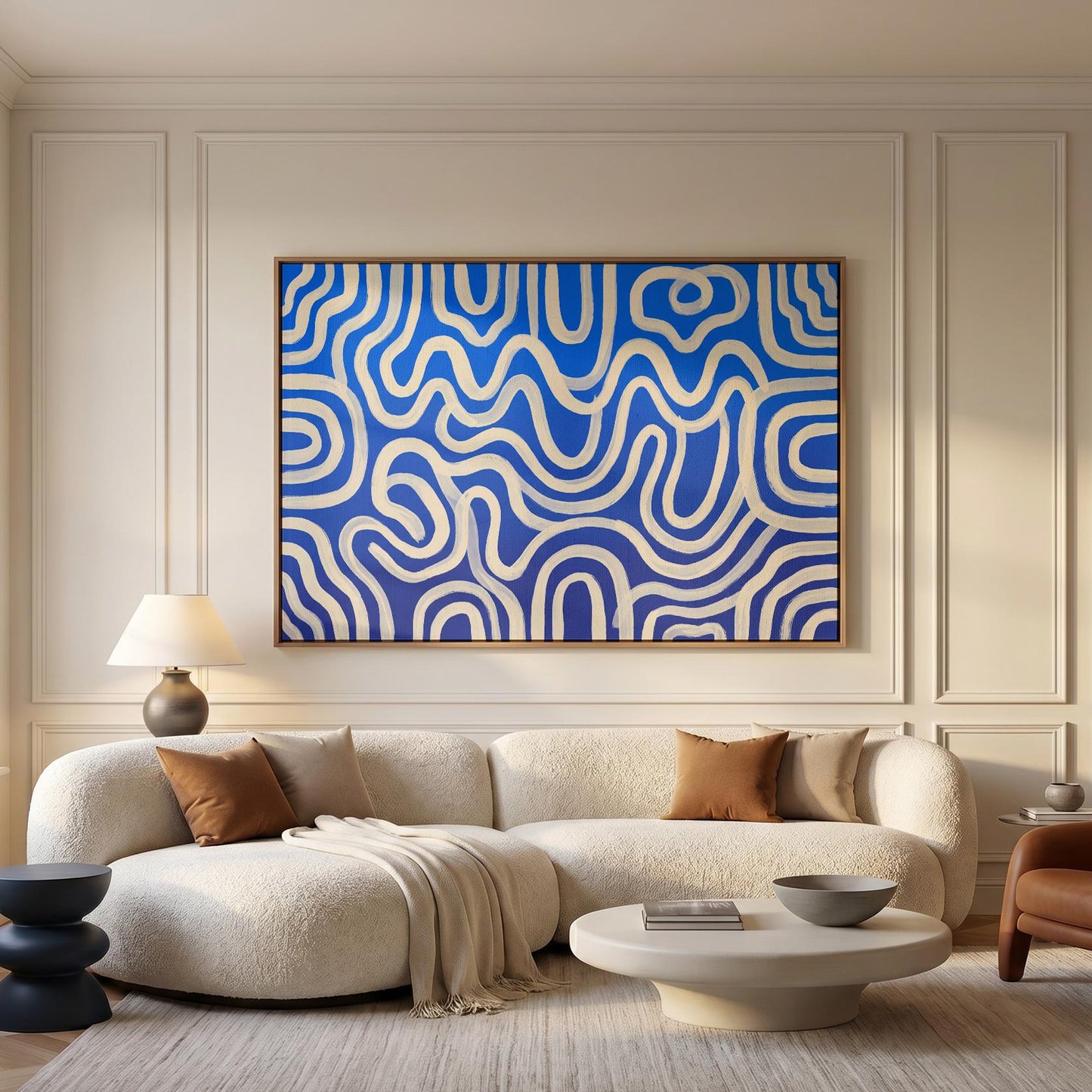 Abstract Wavy Lines Canvas Wall Art
