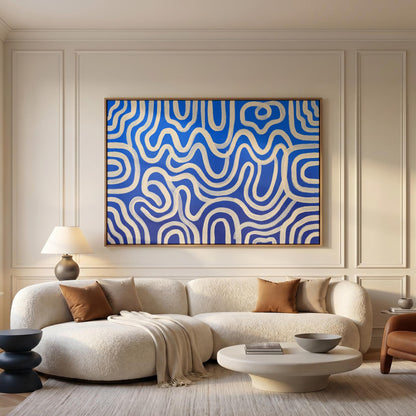 Abstract Wavy Lines Canvas Wall Art