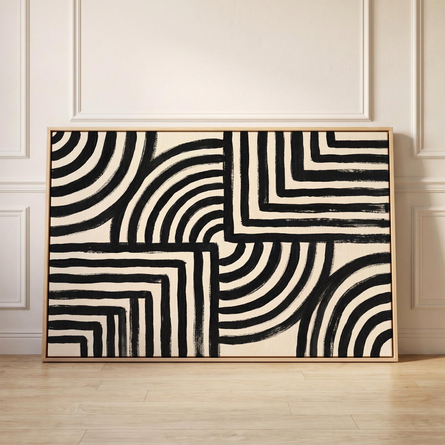 Abstract Geometric Lines Canvas Wall Art