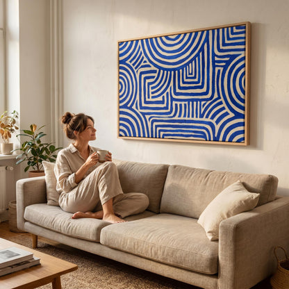 Abstract Geometric Lines Canvas Wall Art