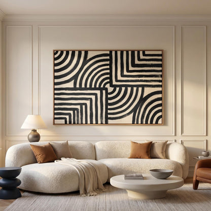 Abstract Geometric Lines Canvas Wall Art