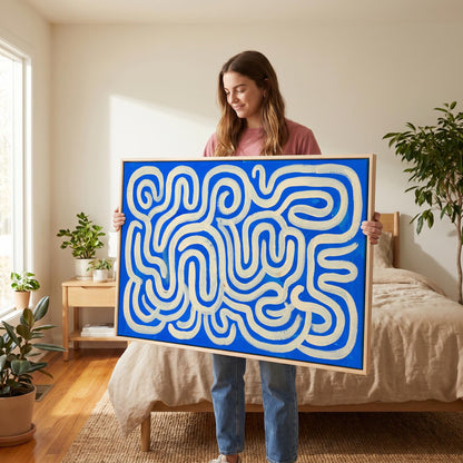 Abstract Swirl Lines Canvas Wall Art