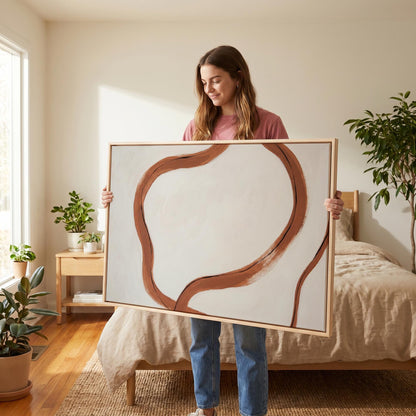 Abstract Terracotta Brushstroke Canvas Wall Art