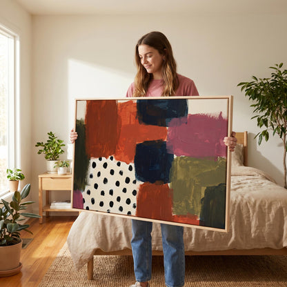 Abstract Color Block Canvas Wall Art