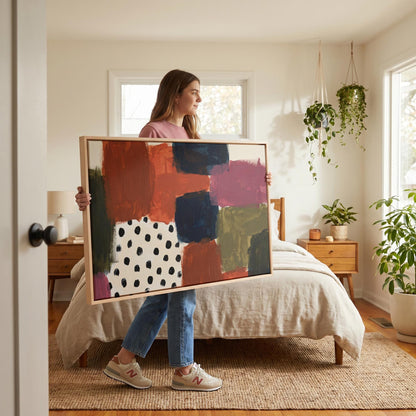 Abstract Color Block Canvas Wall Art