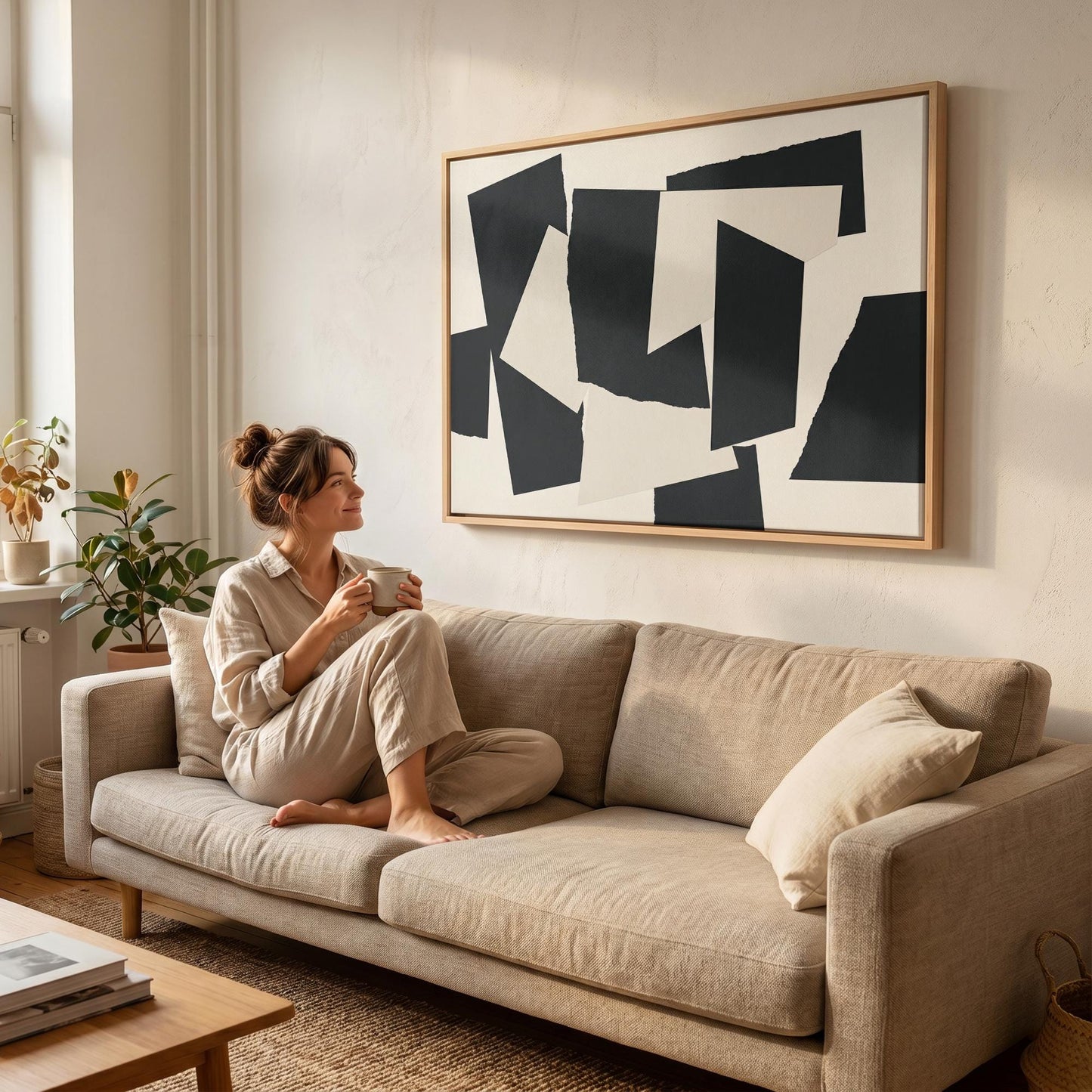 Black Geometric Shapes Canvas Wall Art