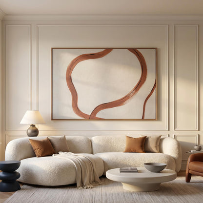 Abstract Terracotta Brushstroke Canvas Wall Art