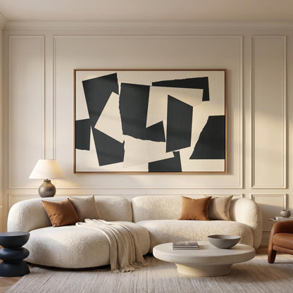 Black Geometric Shapes Canvas Wall Art