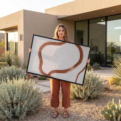 Abstract Terracotta Brushstroke Canvas Wall Art