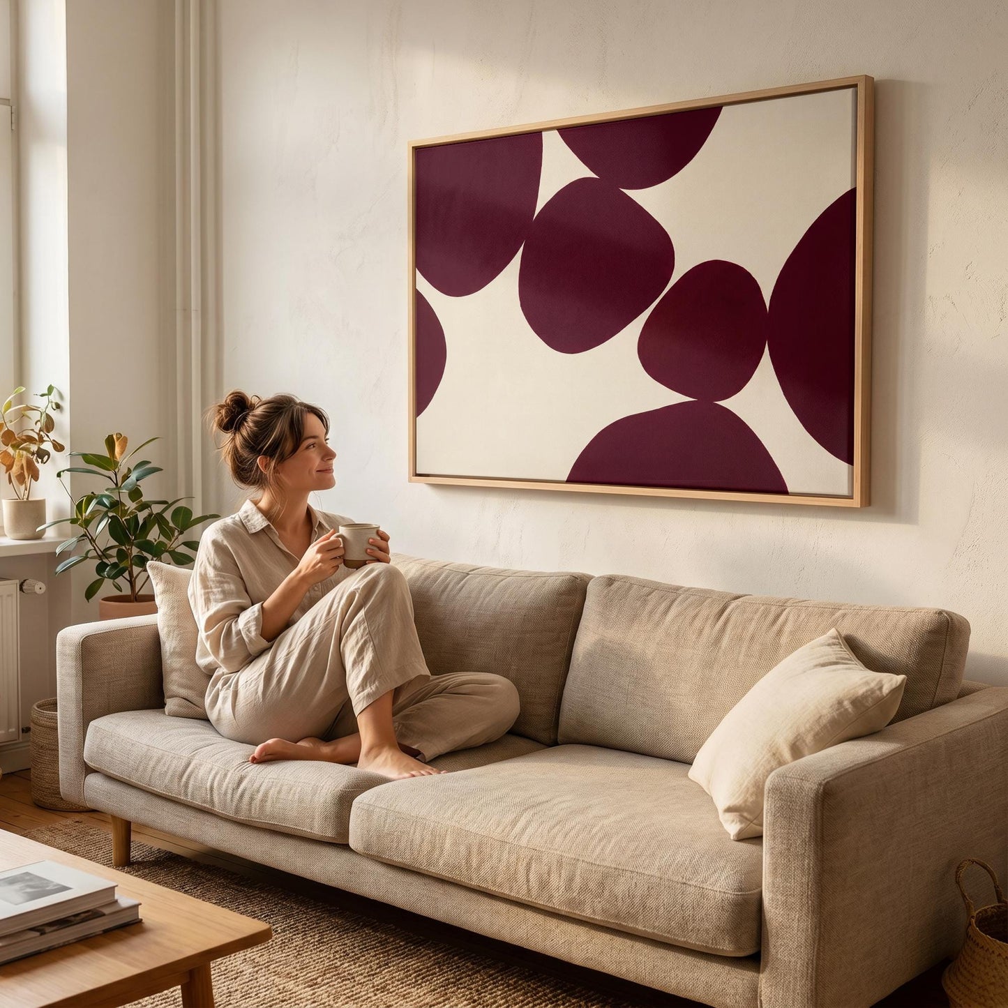 Abstract Organic Shapes Canvas Wall Art