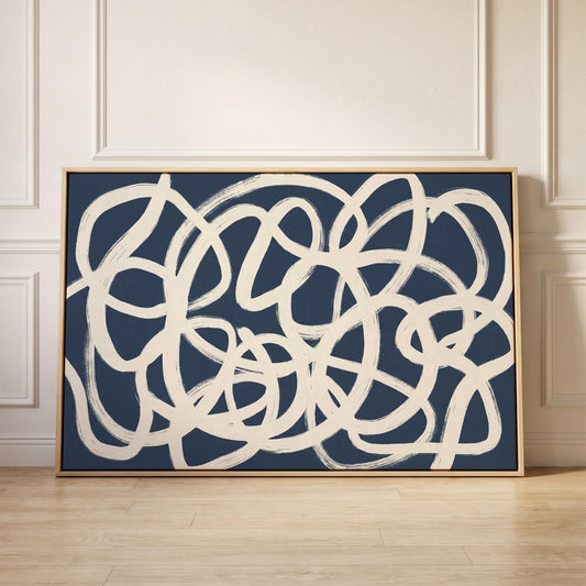 Abstract Swirl Lines Canvas Wall Art