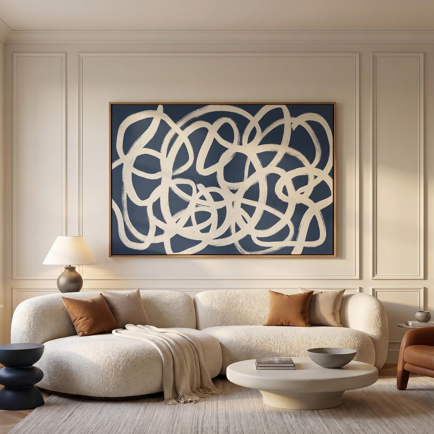 Abstract Swirl Lines Canvas Wall Art