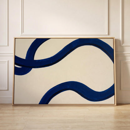 Abstract Blue Wave Canvas Wall Art