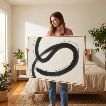 Abstract Brush Stroke Canvas Wall Art