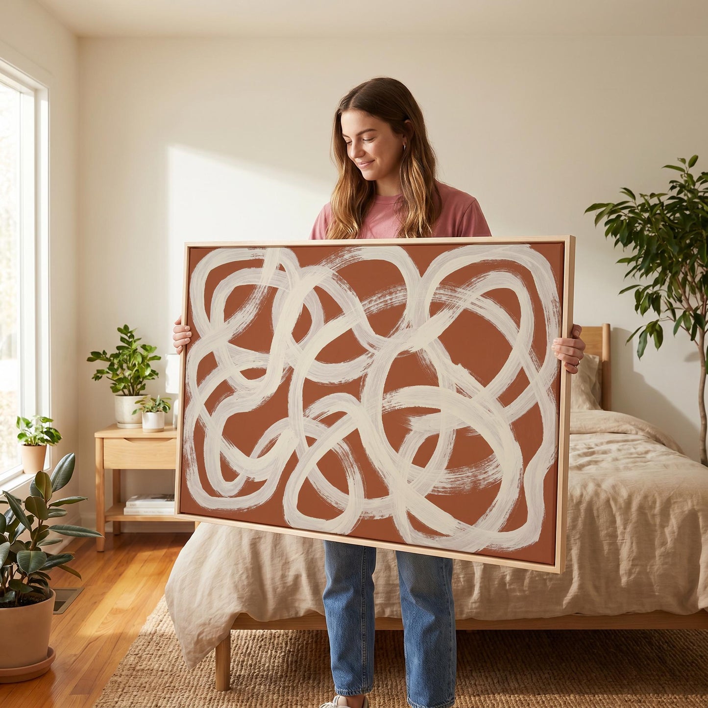 Abstract Brush Stroke Canvas Wall Art