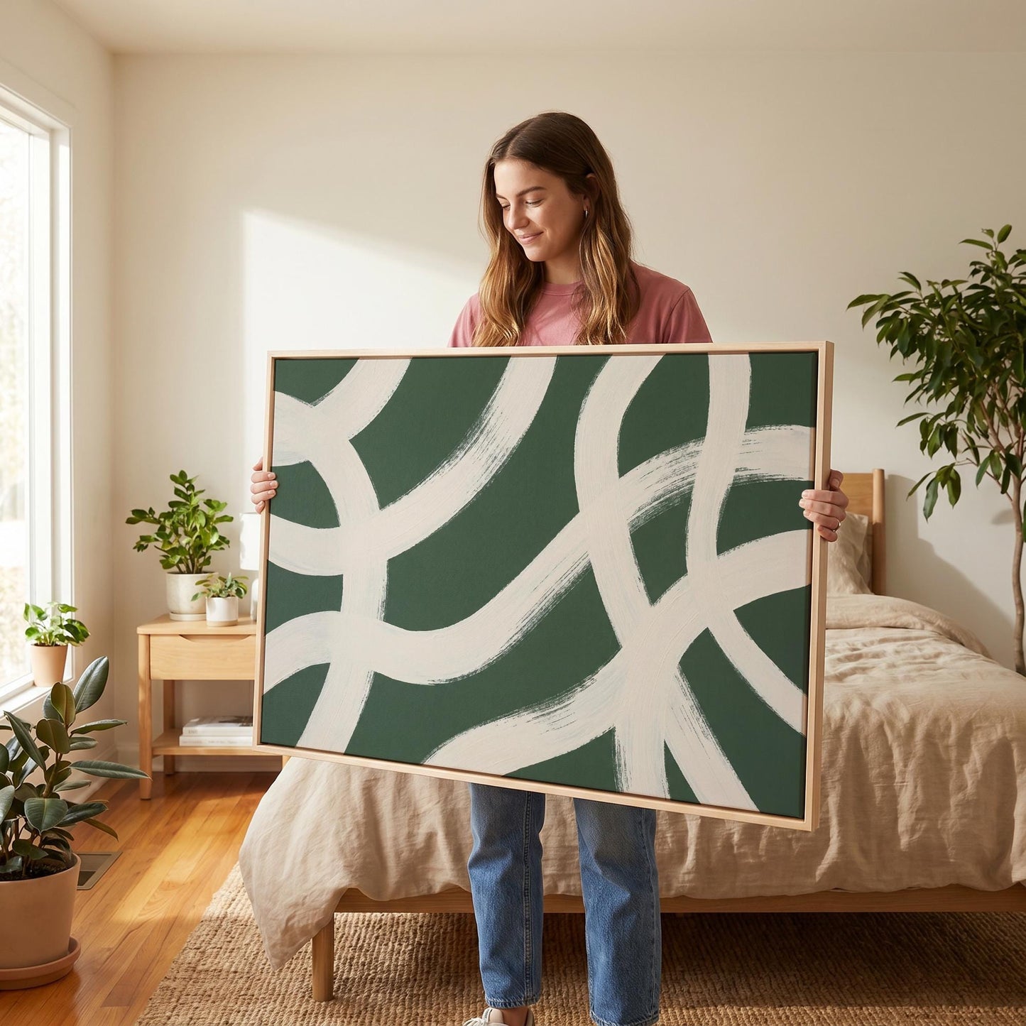 Abstract Brush Stroke Canvas Wall Art