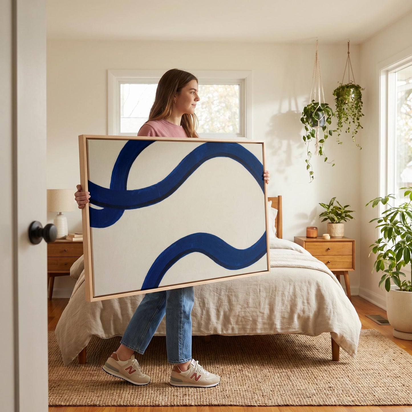 Abstract Blue Wave Canvas Wall Art