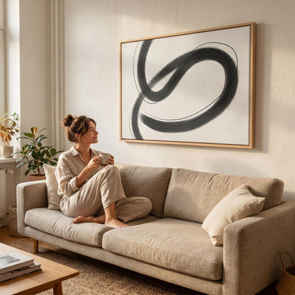 Abstract Brush Stroke Canvas Wall Art