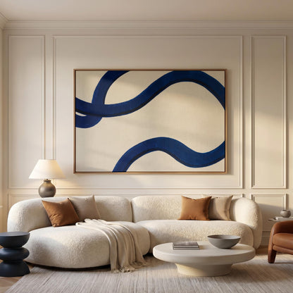 Abstract Blue Wave Canvas Wall Art