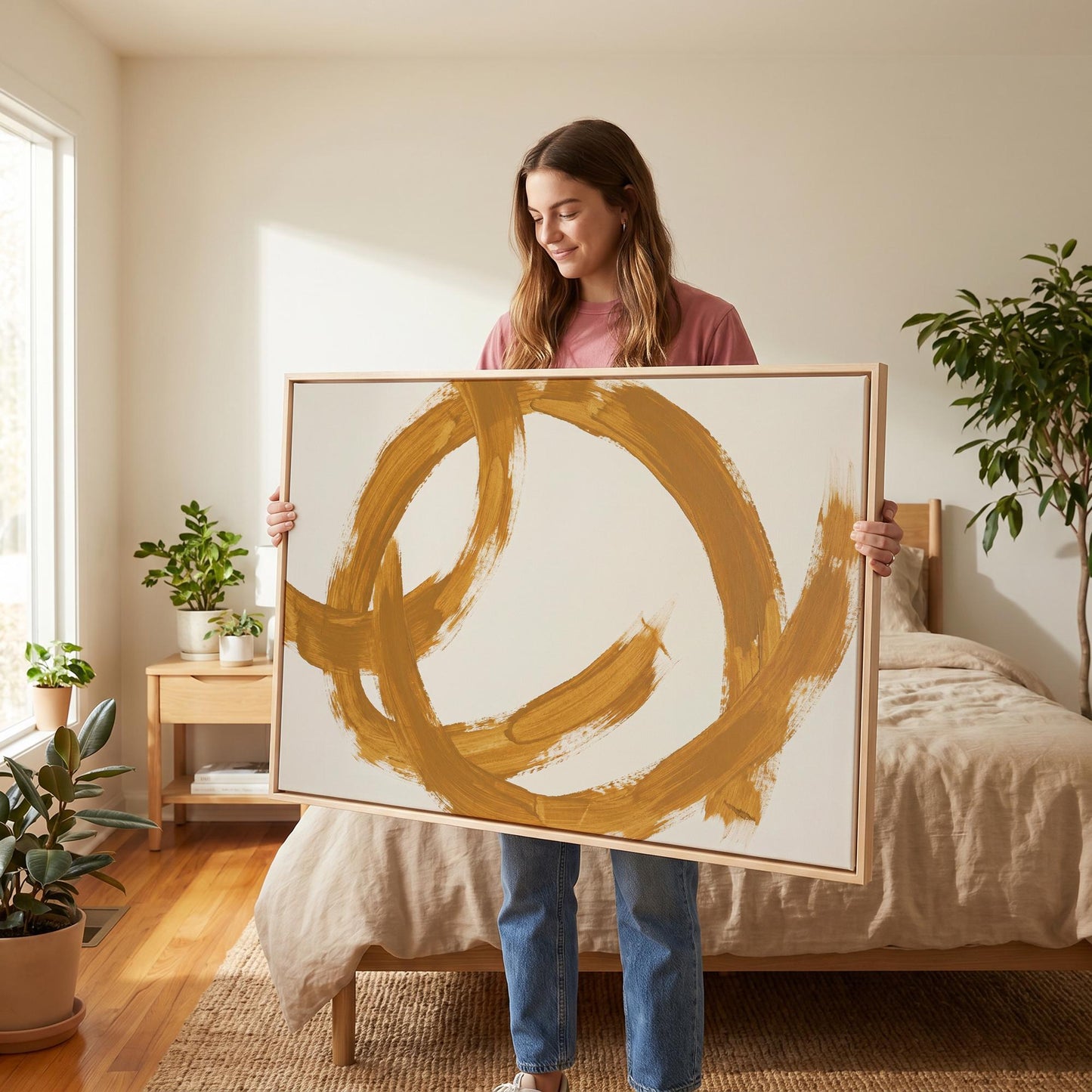 Abstract Brush Stroke Canvas Wall Art