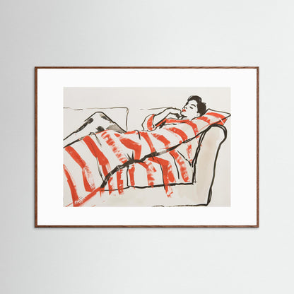 Nap time in red stripes