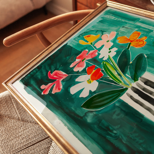 Colorful Flowers in Vase