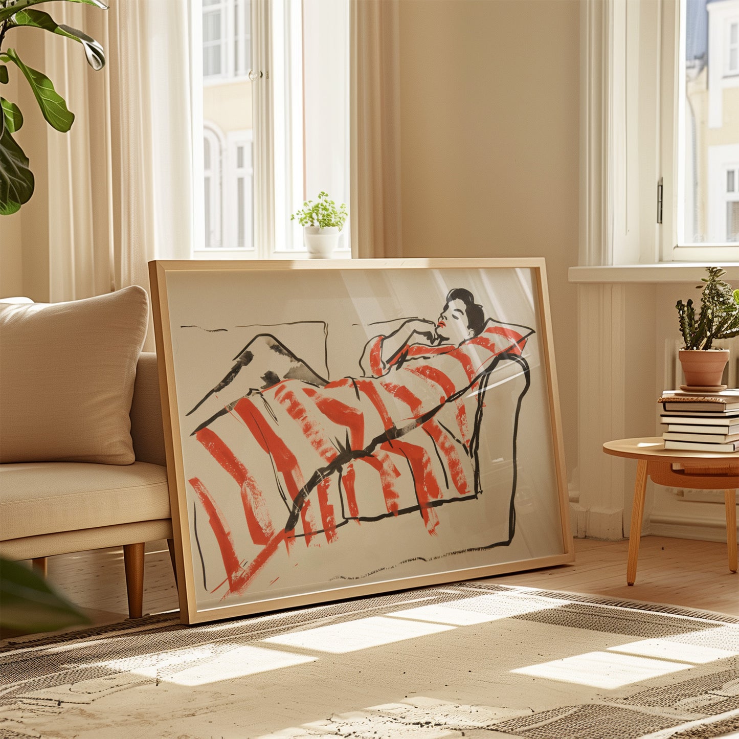 Nap time in red stripes
