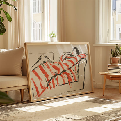 Nap time in red stripes