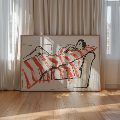 Nap time in red stripes