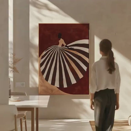 Figurative Canvas Print – Modern Feminine Art with Floating Frame | Premium Matte Canvas