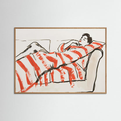 Nap time in red stripes