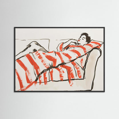 Nap time in red stripes