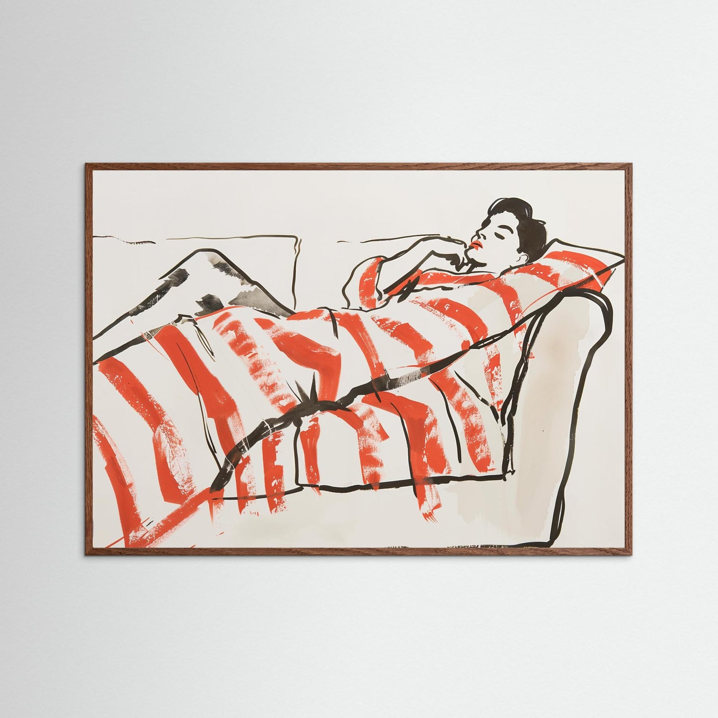 Nap time in red stripes