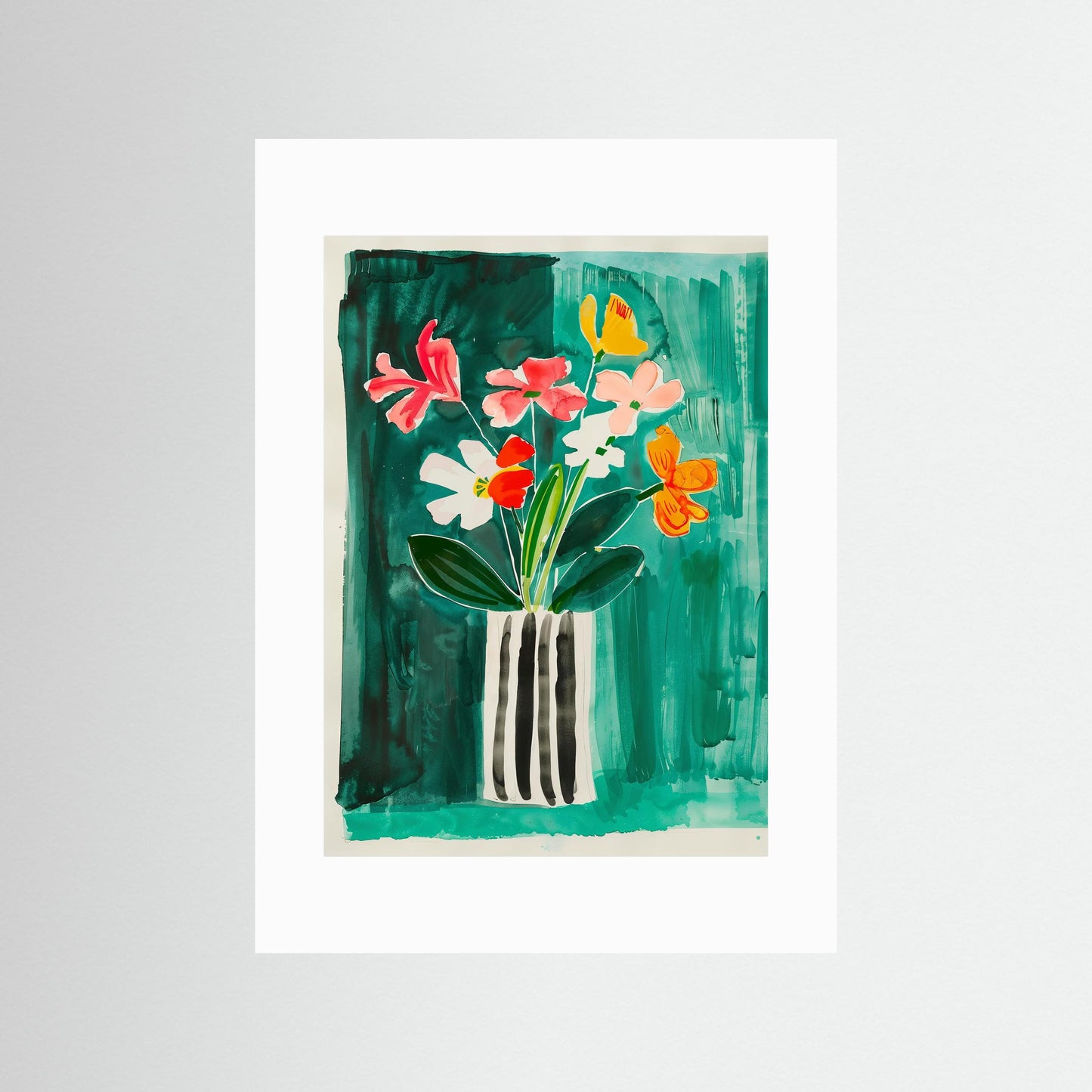 Colorful Flowers in Vase